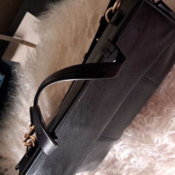 Tory Burch Black Leather Block T Top - Picture 6 of 10